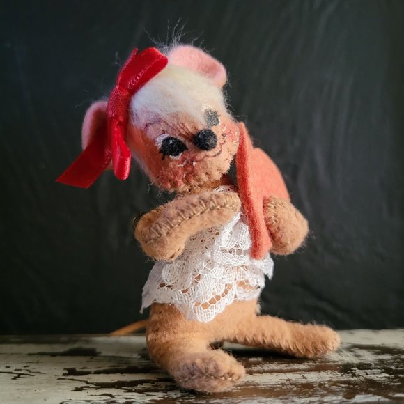 Tiny Annalee Dolls Valentine's Day Mouse Sweetheart Couple Mouse Couple c.1995 - Picture 3 of 8